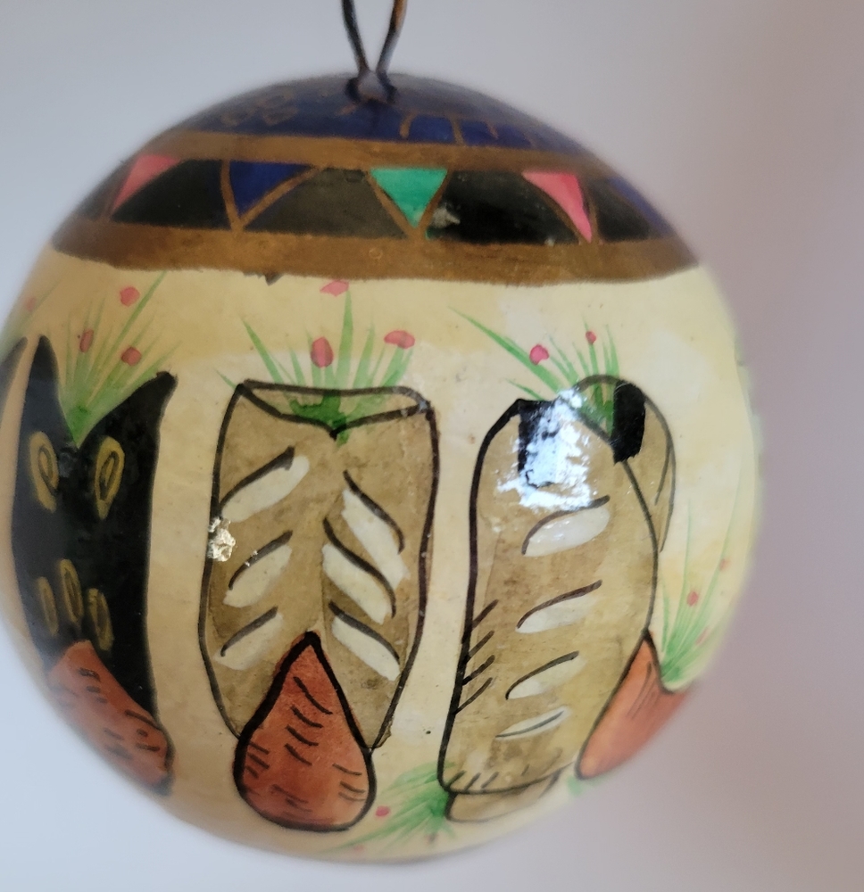Cowboy Boots Ornament 4" Round India Hand Painted Variey of Cowboy Boots
